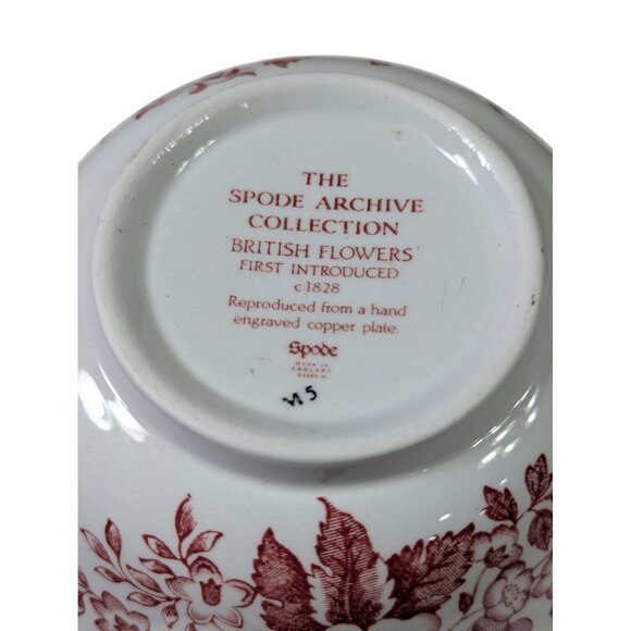 Oversized Jumbo Cup 24 Oz Spode Archive Collection British Flowers-Red & White - - Picture 1 of 5